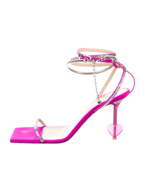 Mach & Mach Satin Crystal Embellishments Sandals
