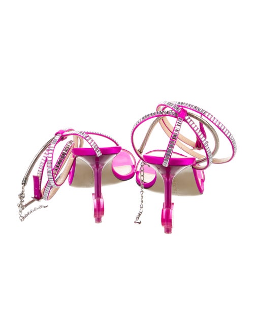 Mach & Mach Satin Crystal Embellishments Sandals