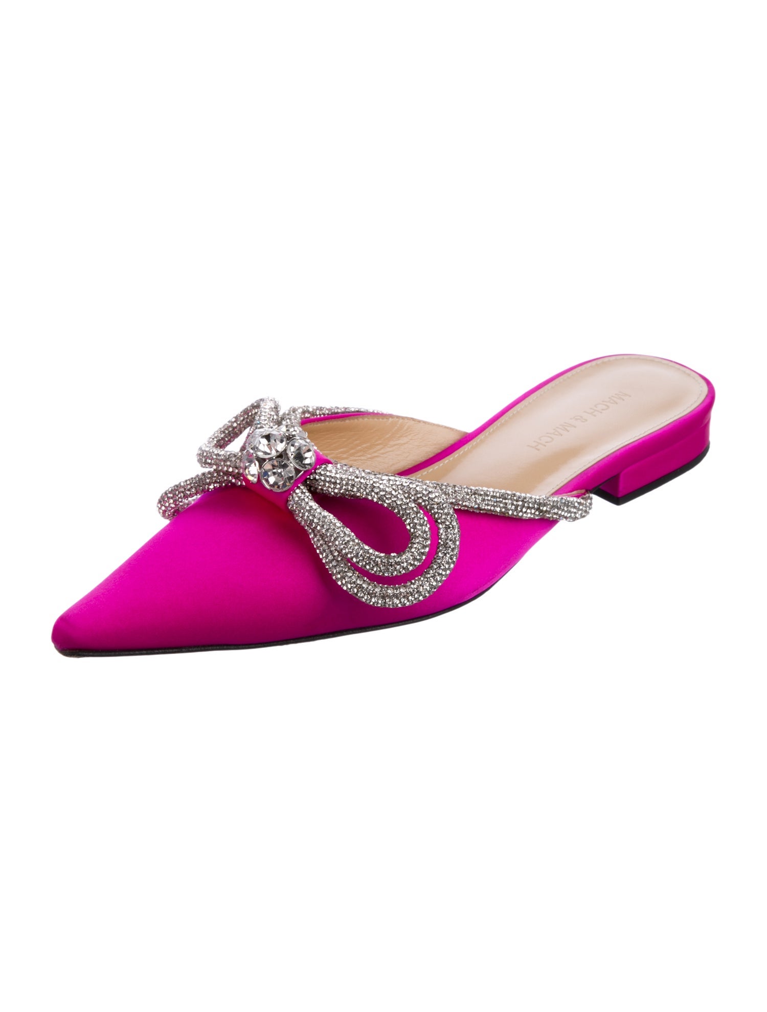 Mach & Mach Satin Bow Accents Mules