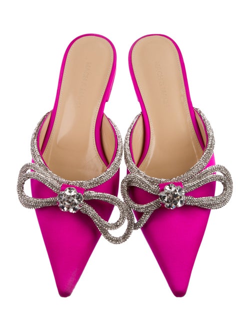 Mach & Mach Satin Bow Accents Mules
