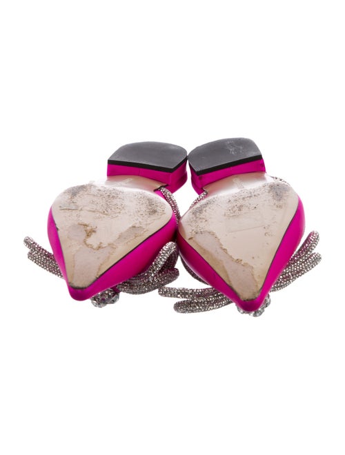 Mach & Mach Satin Bow Accents Mules