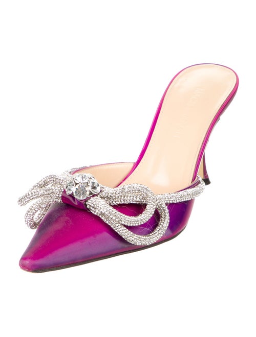 Mach & Mach Satin Bow Accents Mules