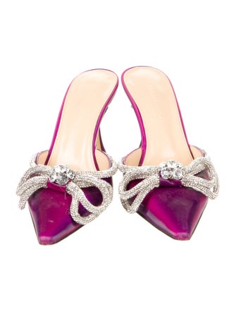 Mach & Mach Satin Bow Accents Mules