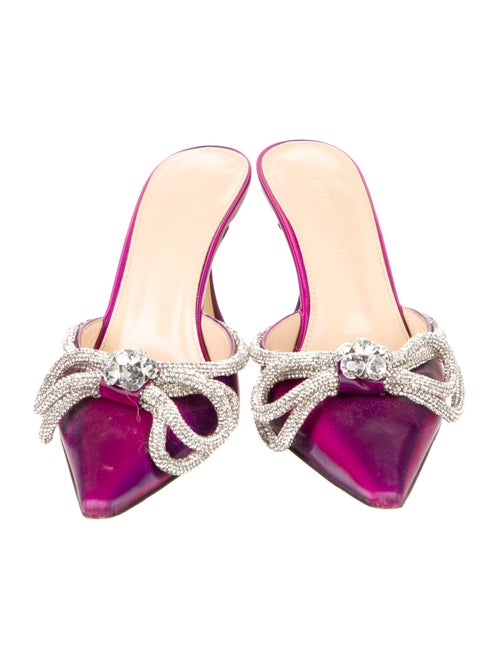 Mach & Mach Satin Bow Accents Mules