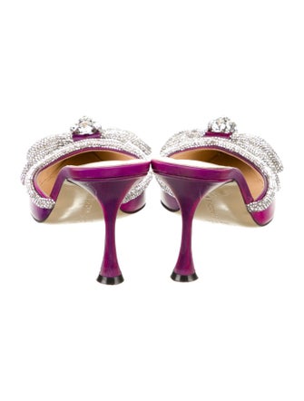 Mach & Mach Satin Bow Accents Mules