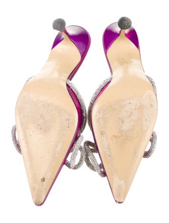 Mach & Mach Satin Bow Accents Mules