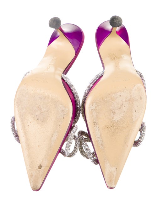 Mach & Mach Satin Bow Accents Mules