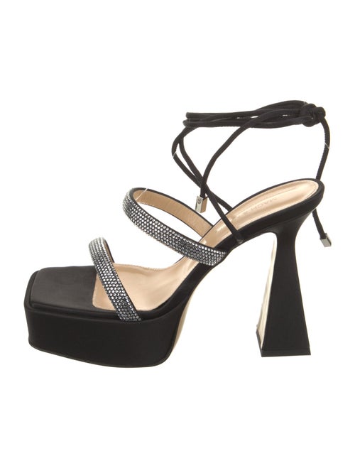 Mach & Mach Satin Crystal Embellishments Sandals