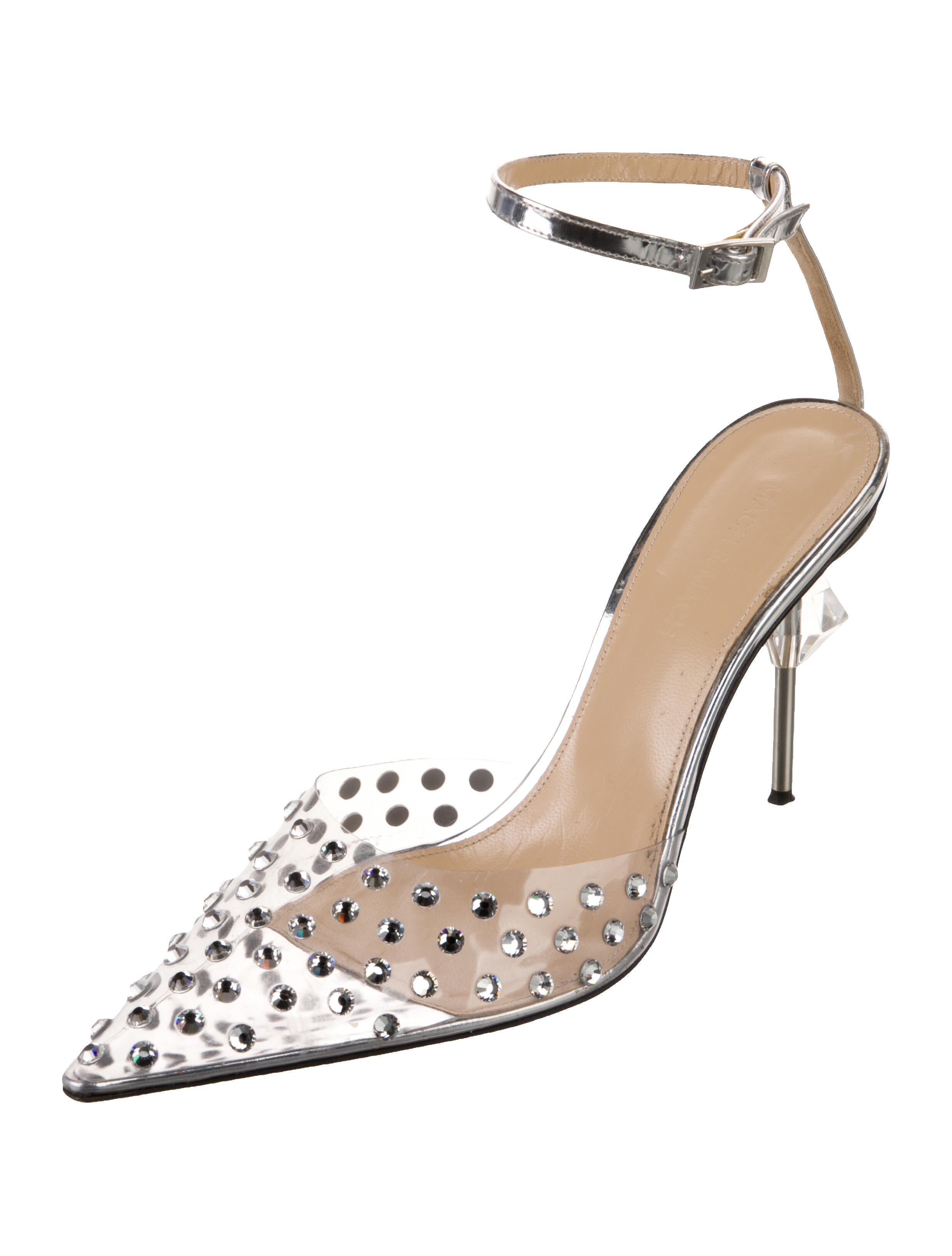 Mach & Mach PVC Crystal Embellishments Pumps