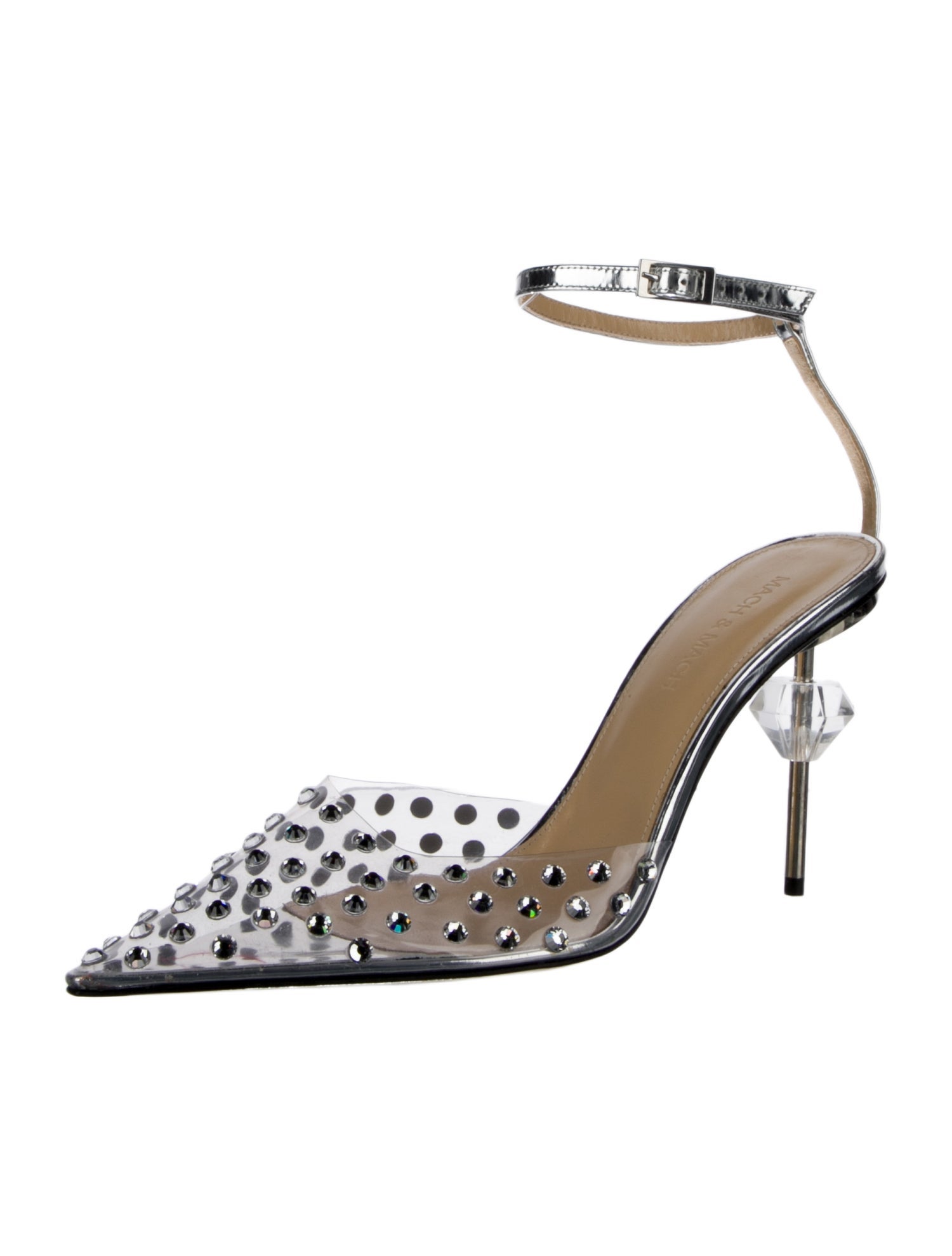 Mach & Mach PVC Crystal Embellishments D'Orsay Pumps