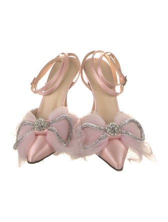 Mach & Mach Satin Mesh Accents D'Orsay Pumps