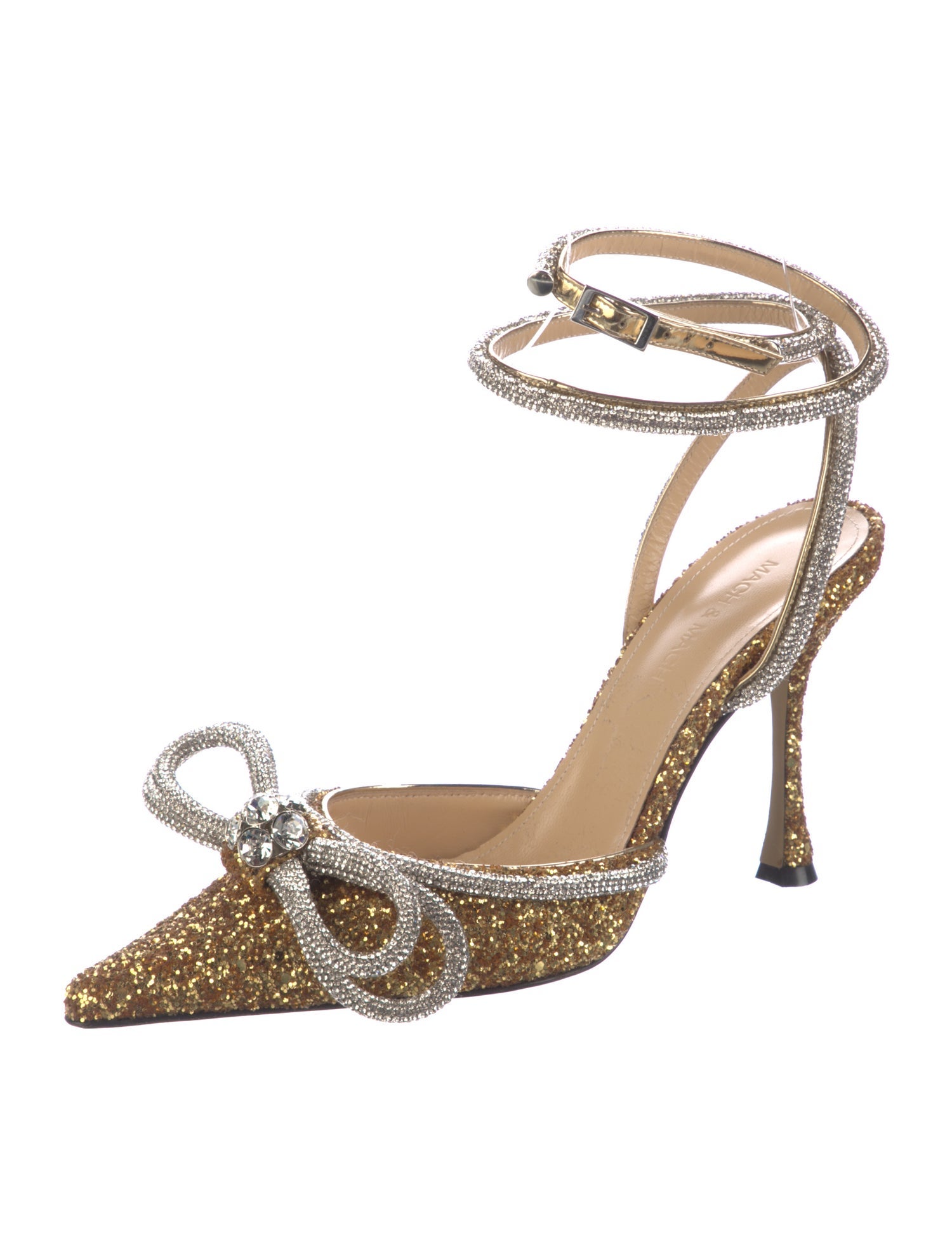 Mach & Mach Glitter Glitter Accents Slingback Pumps