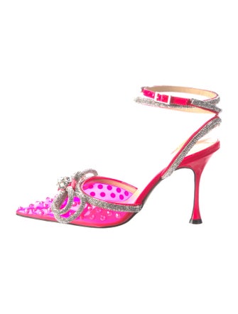 Mach & Mach Crystal Colorblock Pattern Slingback Pumps