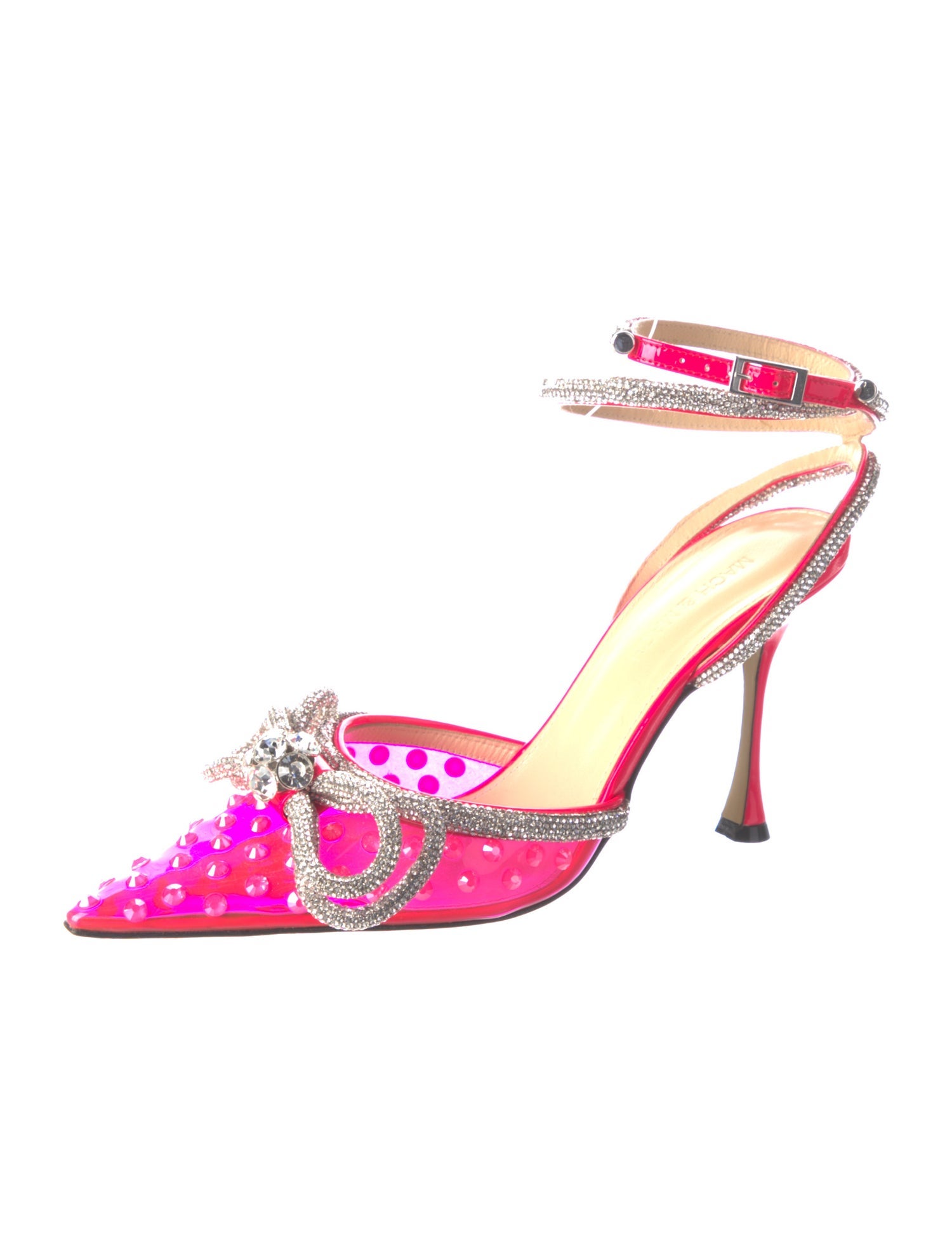 Mach & Mach Crystal Colorblock Pattern Slingback Pumps