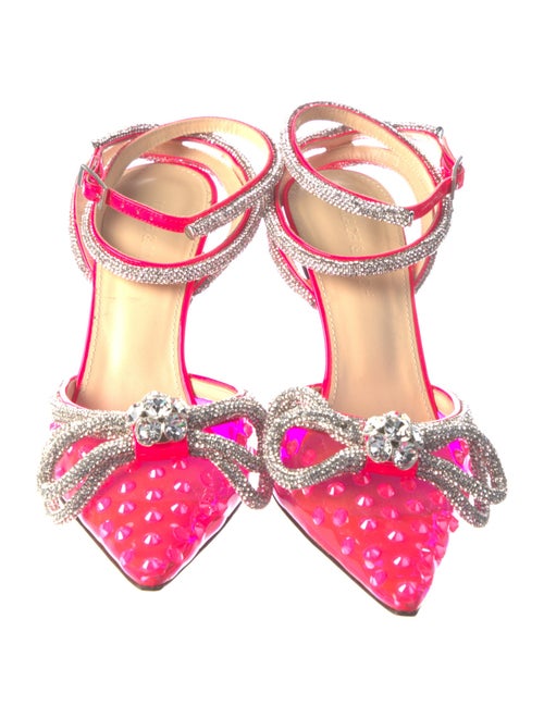 Mach & Mach Crystal Colorblock Pattern Slingback Pumps