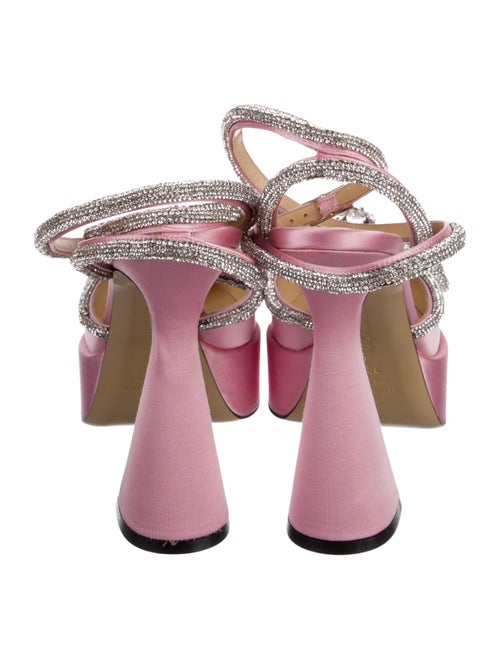 Mach & Mach Satin Crystal Embellishments D'Orsay Pumps