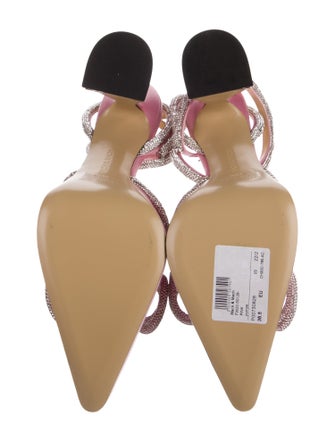 Mach & Mach Satin Crystal Embellishments D'Orsay Pumps