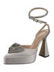 Mach & Mach Satin Crystal Embellishments Slingback Pumps