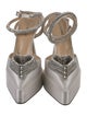 Mach & Mach Satin Crystal Embellishments Slingback Pumps