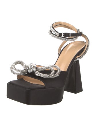 Mach & Mach Satin Crystal Embellishments Sandals