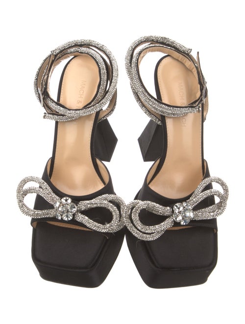 Mach & Mach Satin Crystal Embellishments Sandals