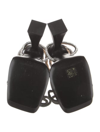 Mach & Mach Satin Crystal Embellishments Sandals
