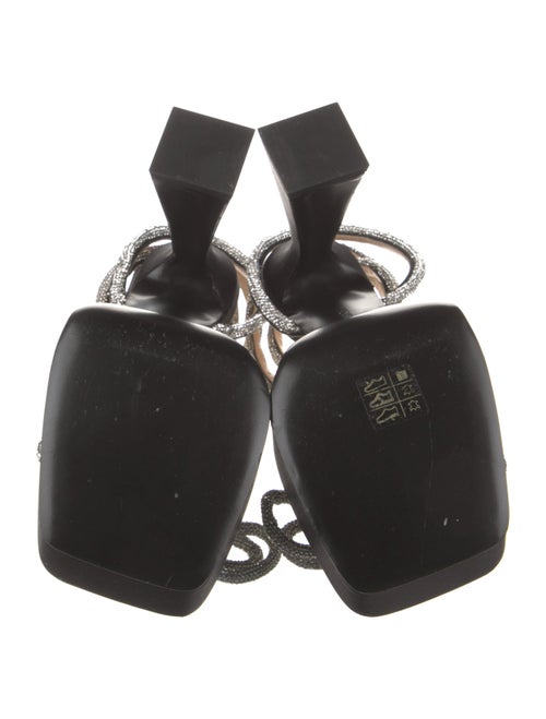 Mach & Mach Satin Crystal Embellishments Sandals