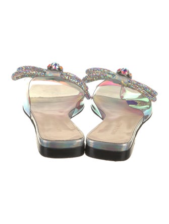 Mach & Mach Leather Bow Accents Slides