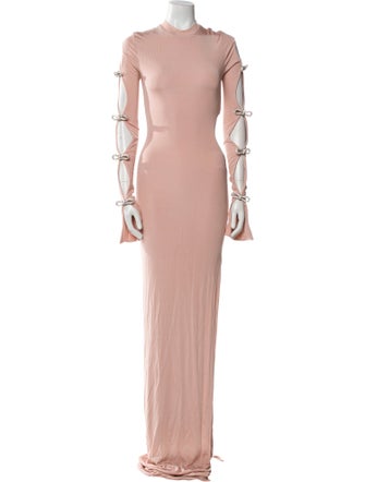 Mach & Mach Mock Neck Long Dress