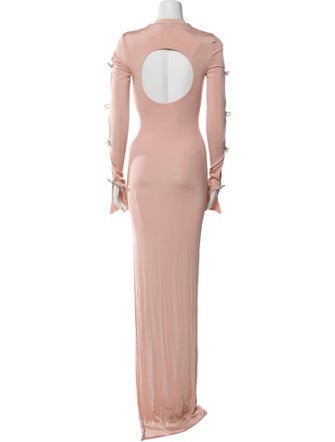 Mach & Mach Mock Neck Long Dress