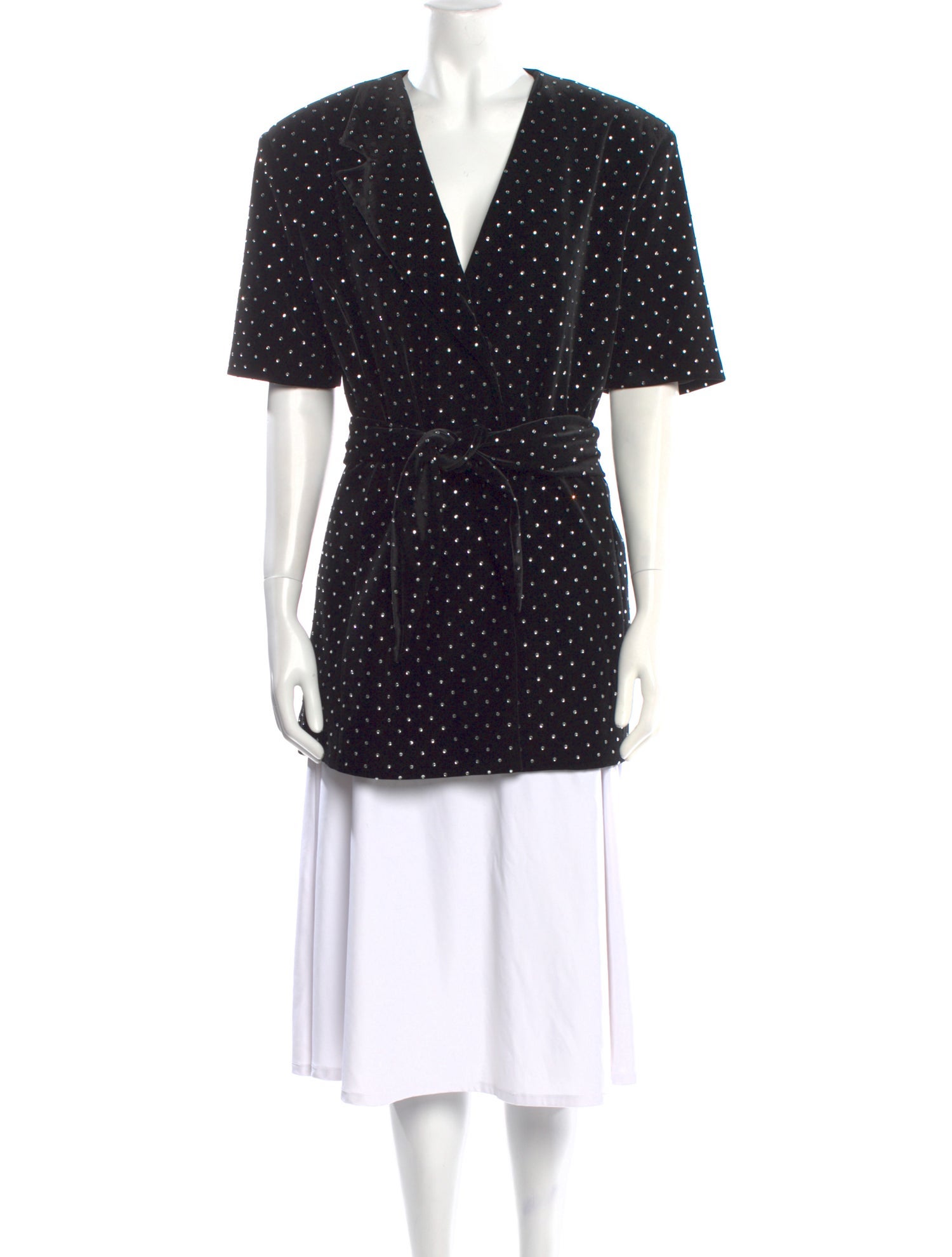 Mach & Mach Polka Dot Print V-Neck Tunic