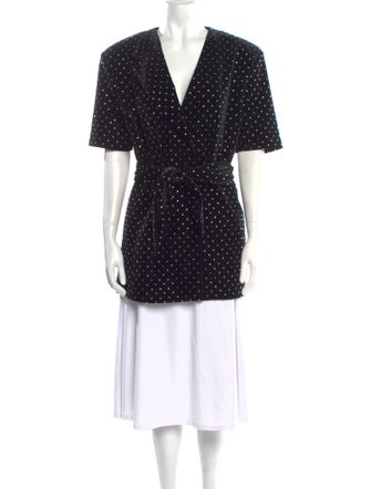Mach & Mach Polka Dot Print V-Neck Tunic