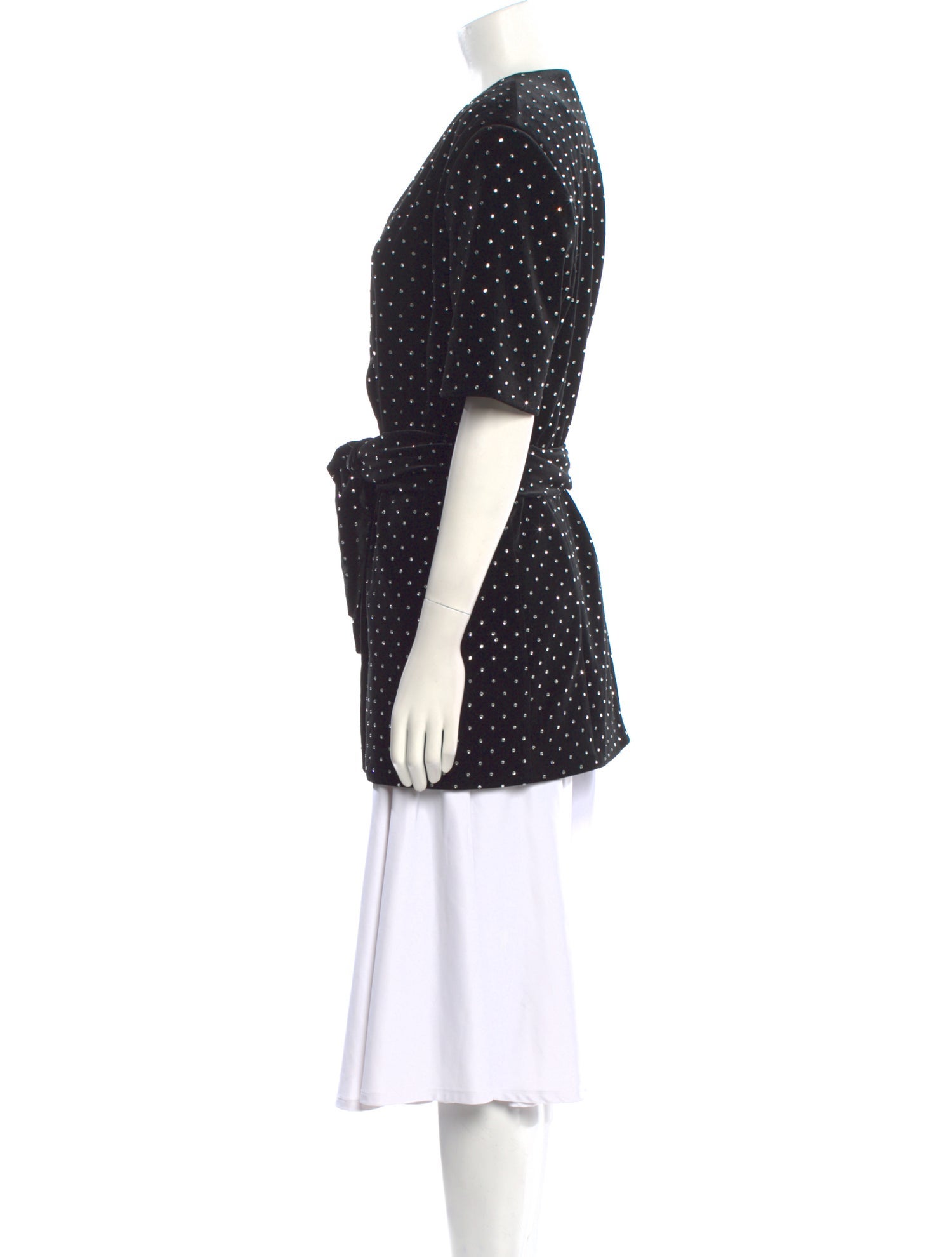 Mach & Mach Polka Dot Print V-Neck Tunic
