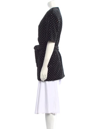 Mach & Mach Polka Dot Print V-Neck Tunic