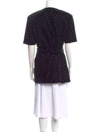 Mach & Mach Polka Dot Print V-Neck Tunic
