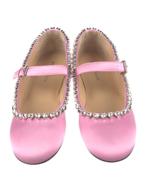 Mach & Mach Satin Crystal Embellishments Mary Jane Flats