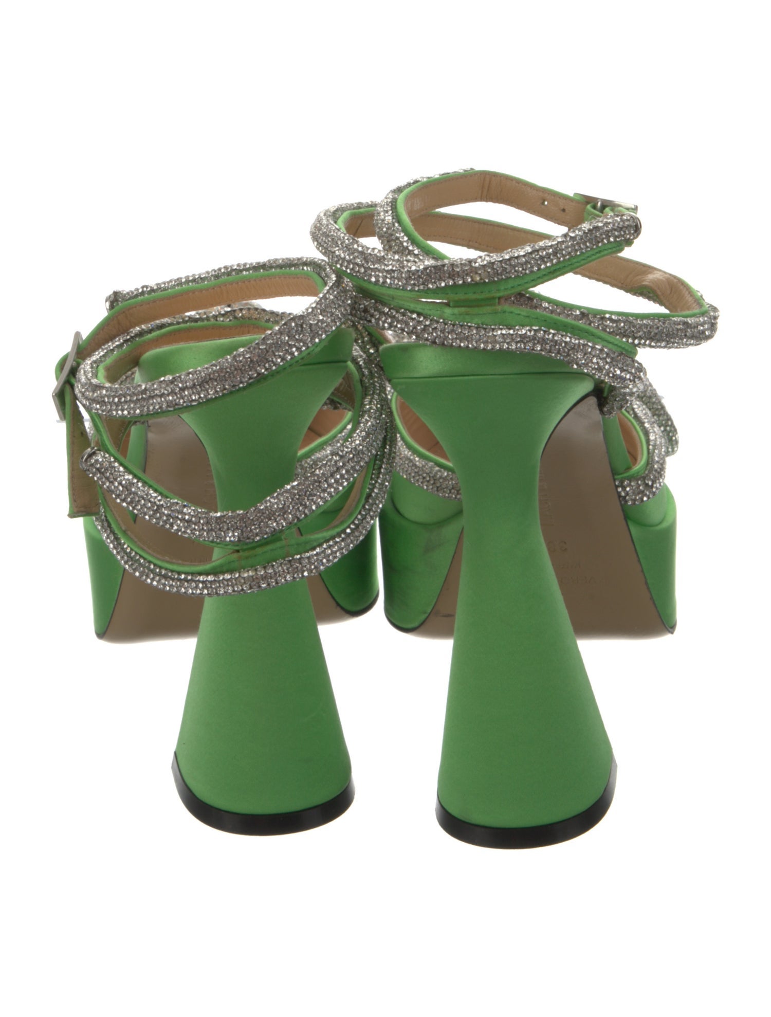 Mach & Mach Satin Bow Accents Slingback Pumps