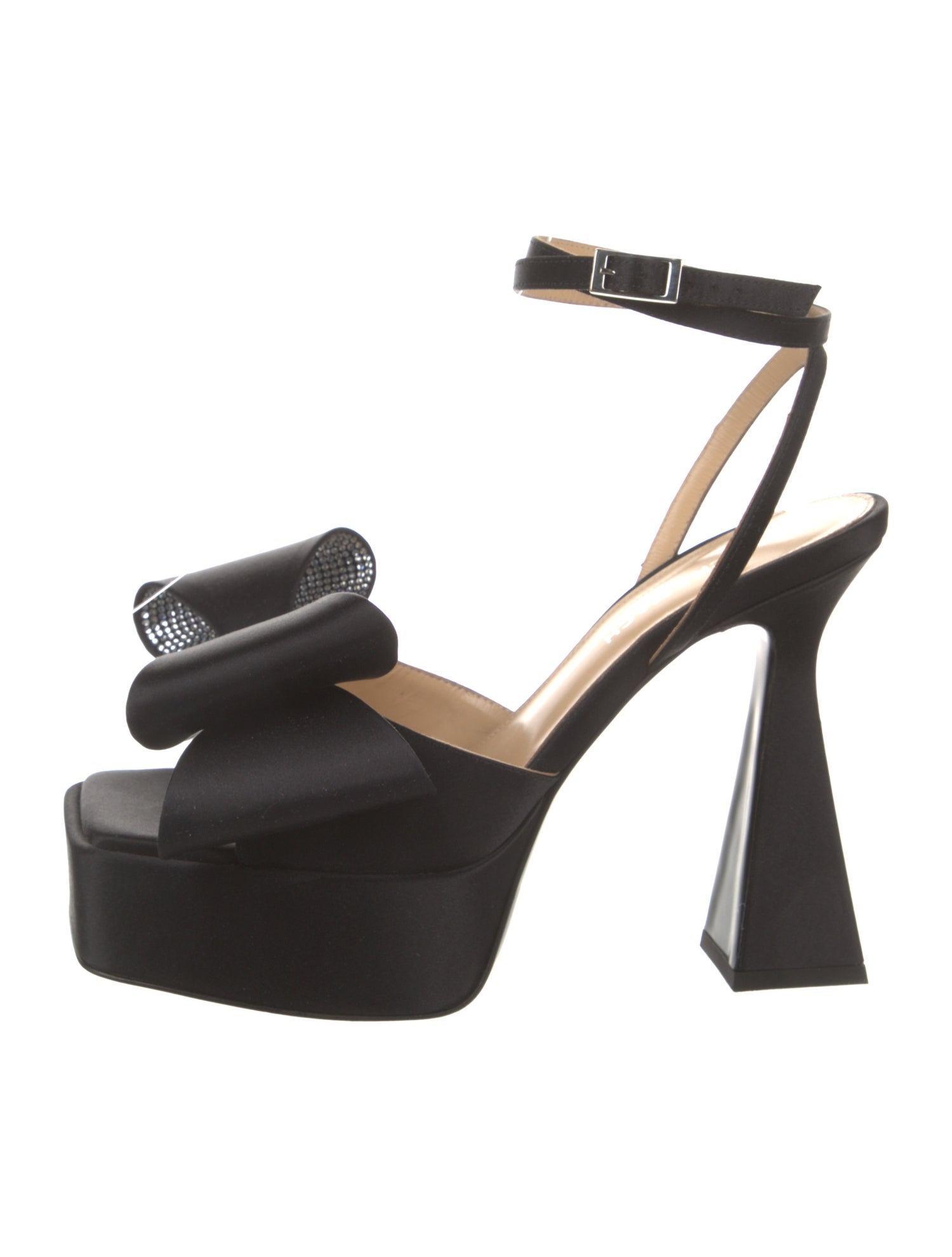 Mach & Mach Satin Bow Accents Sandals