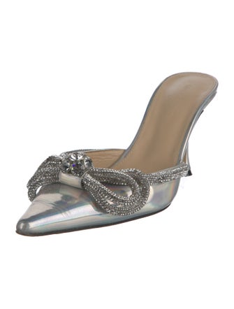 Mach & Mach Patent Leather Bow Accents Mules
