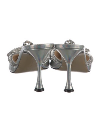 Mach & Mach Patent Leather Bow Accents Mules