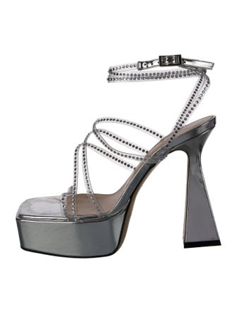 Mach & Mach PVC Crystal Embellishments Sandals