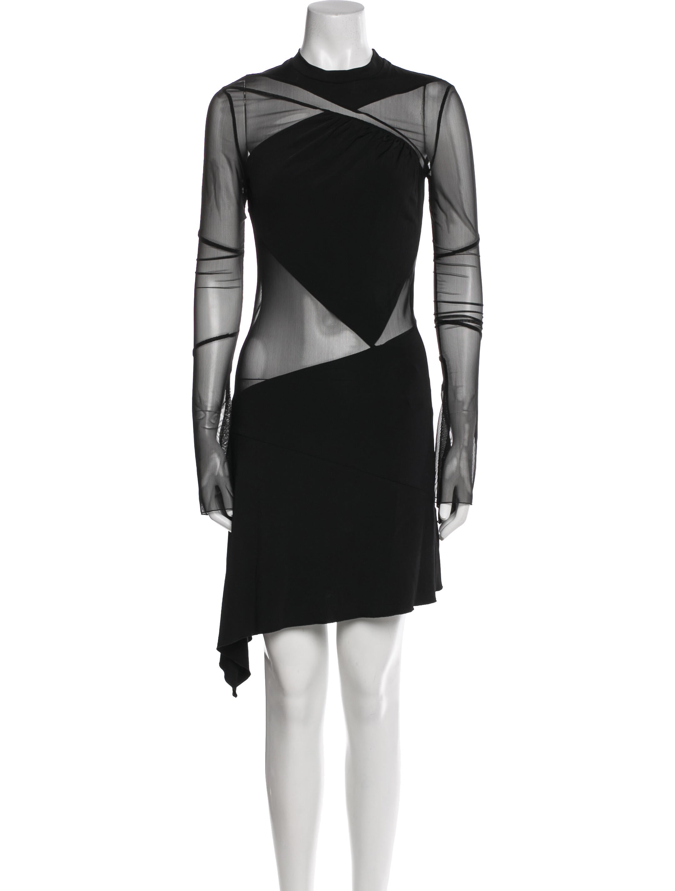 Mach & Mach Mock Neck Knee-Length Dress