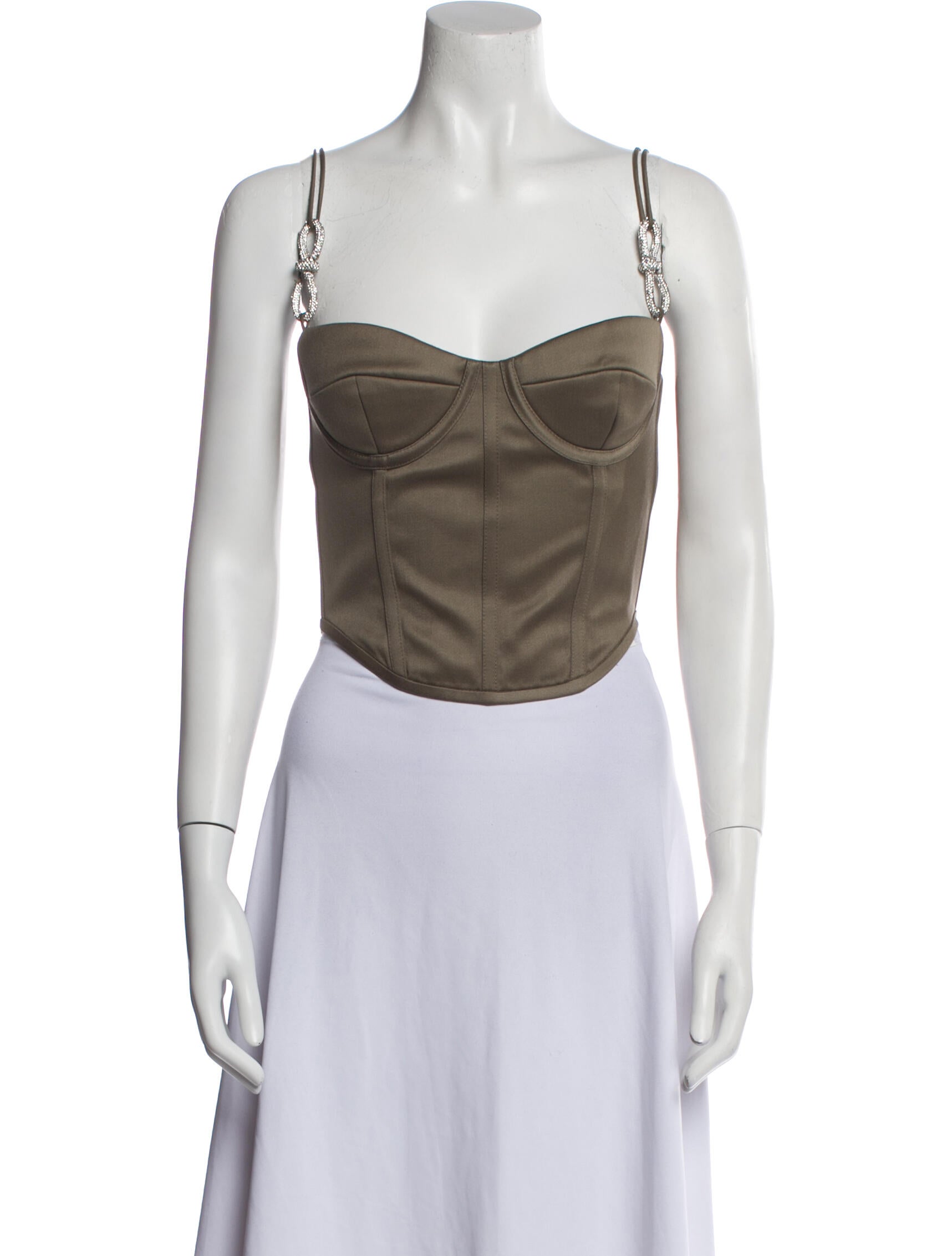 Mach & Mach Wool Square Neckline Crop Top