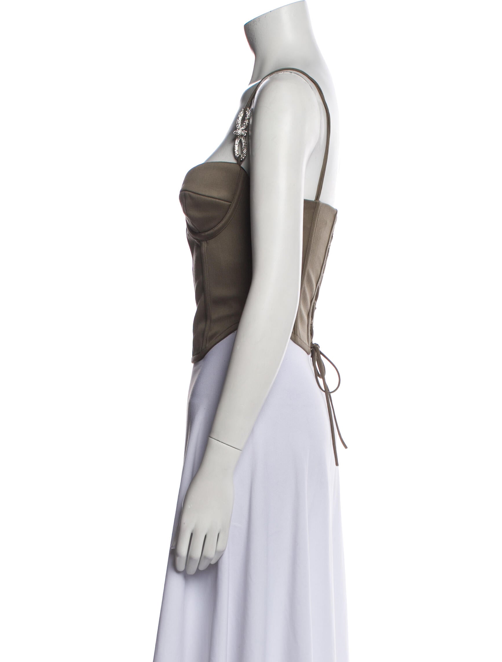 Mach & Mach Wool Square Neckline Crop Top