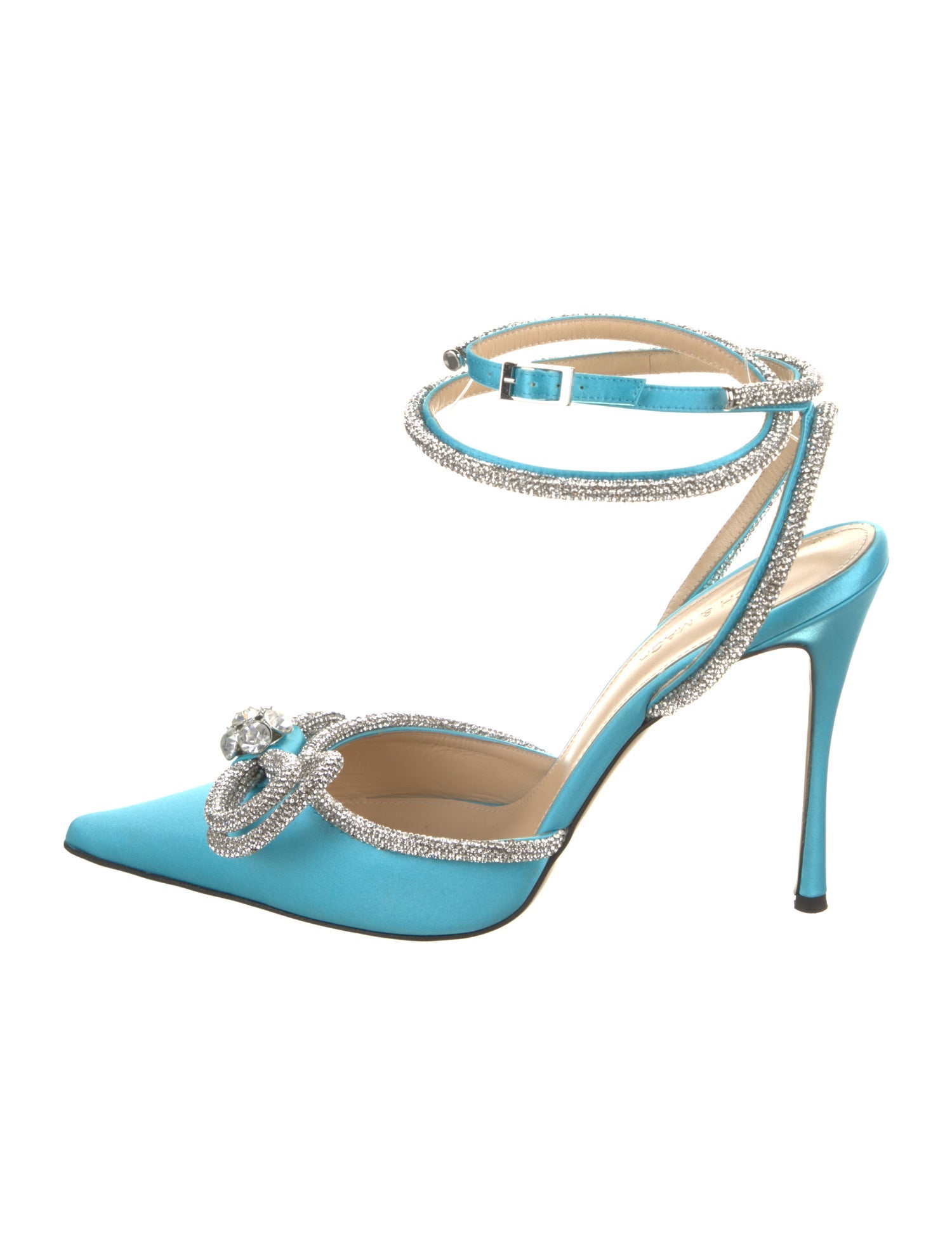 Mach & Mach Satin Bow Accents Pumps