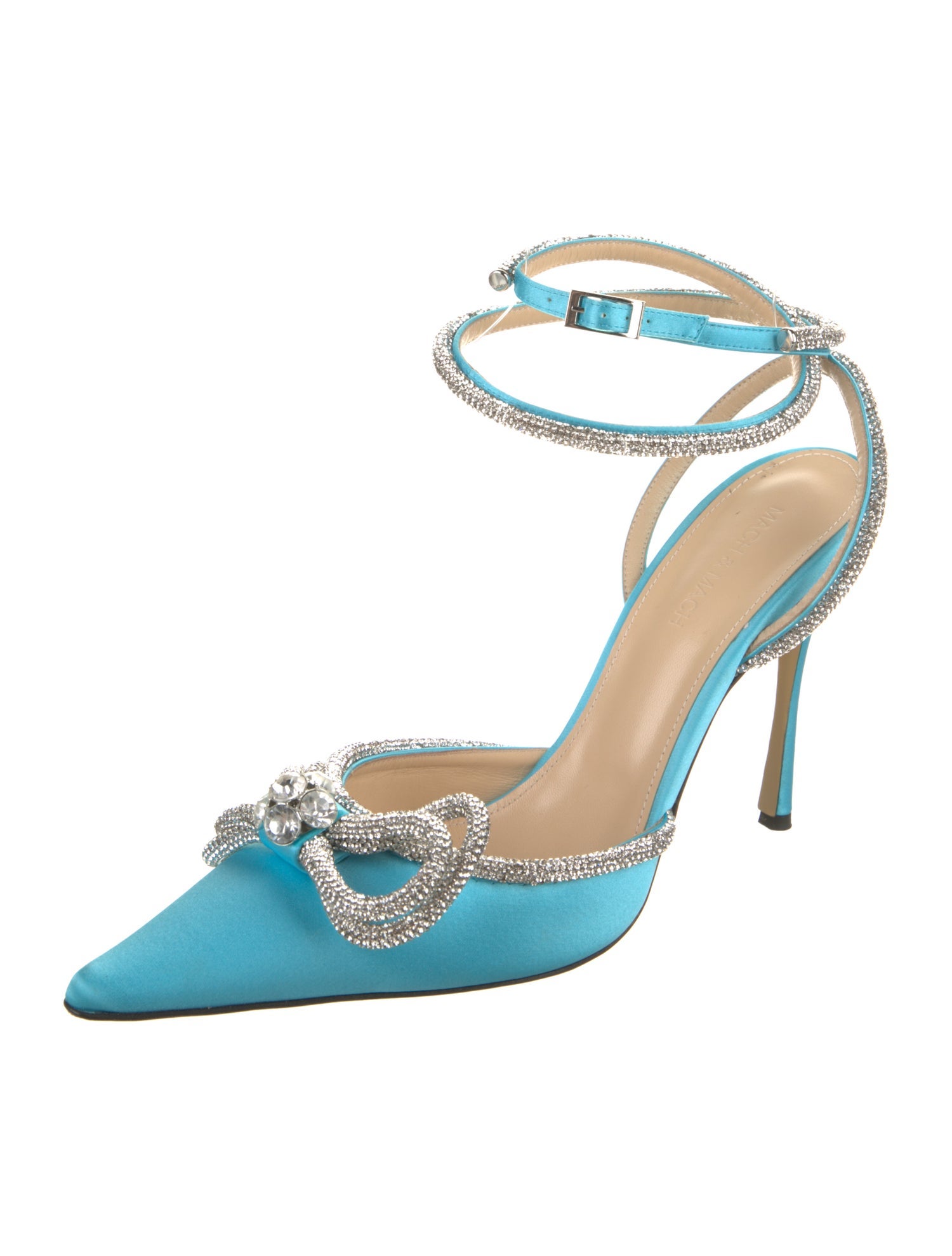 Mach & Mach Satin Bow Accents Pumps