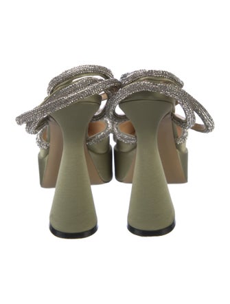 Mach & Mach Satin Bow Accents Mules
