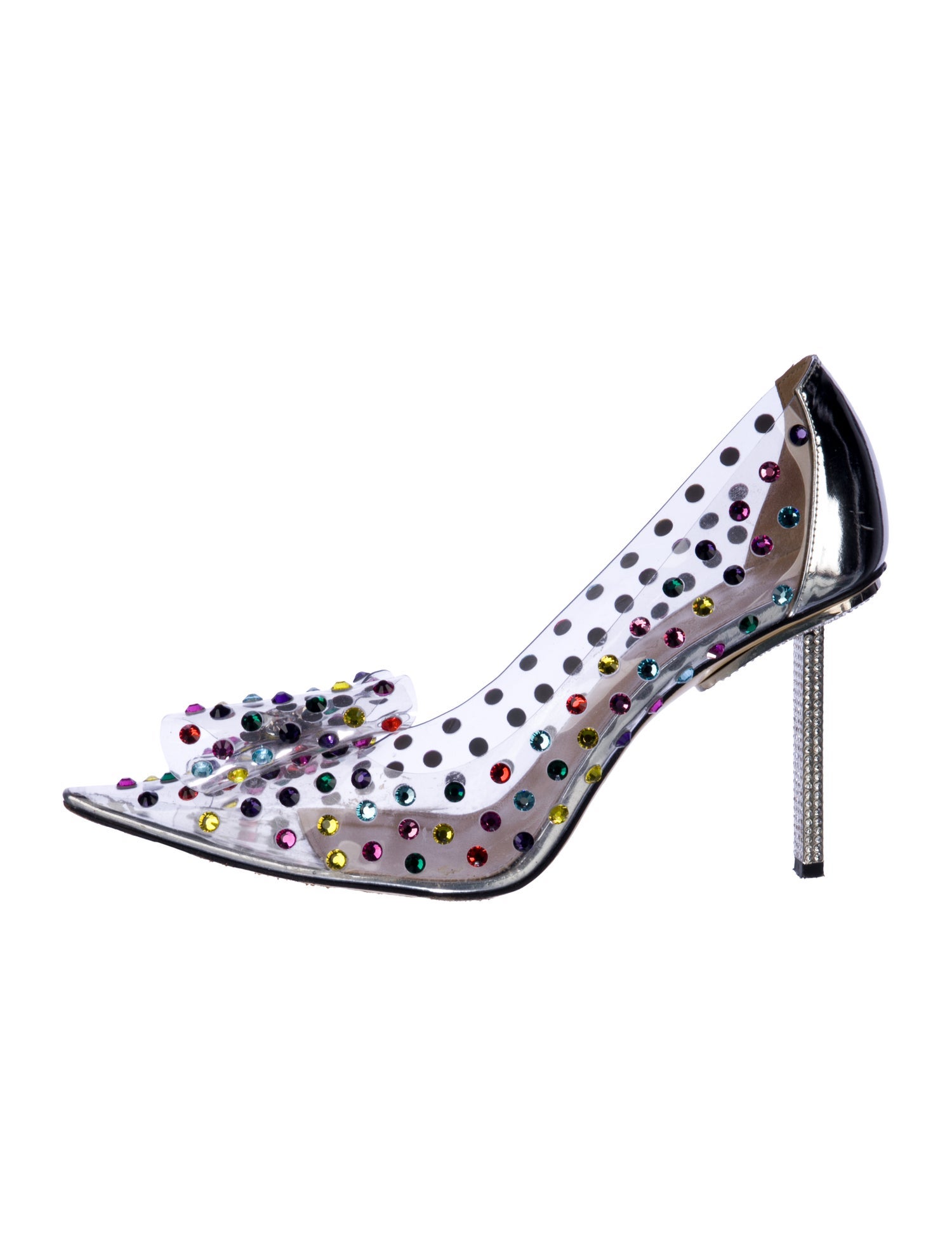 Mach & Mach PVC Crystal Embellishments Pumps