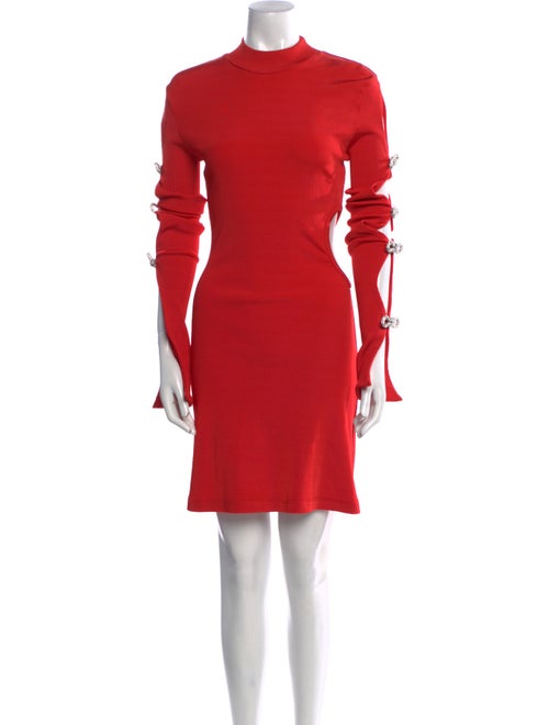 Mach & Mach Mock Neck Mini Dress