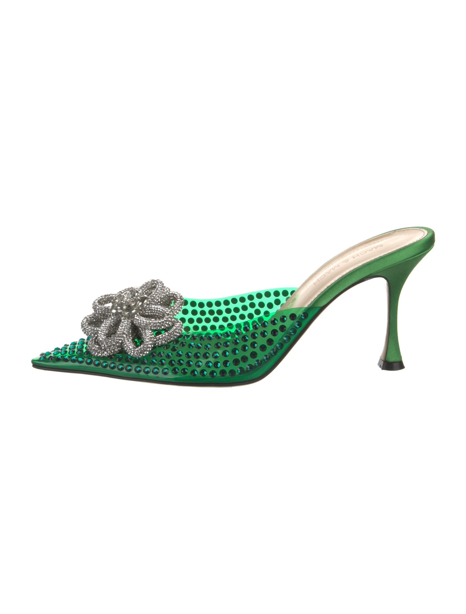 Mach & Mach PVC Crystal Embellishments Mules